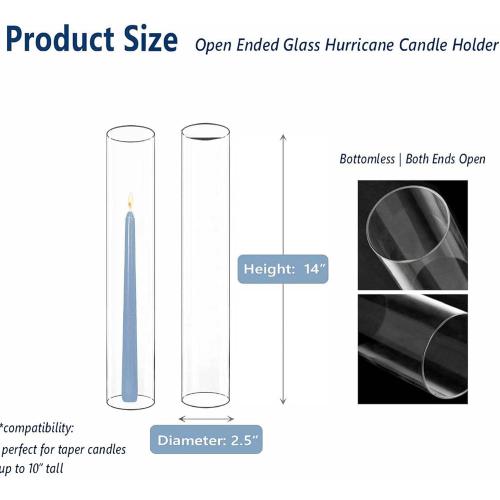 Glass Hurricane Tubes  Fits Candles