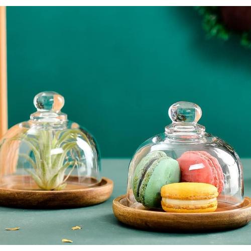 Rikyo 2 Sets Mini Cake Stand,Cake Plate Server Platter with Dome