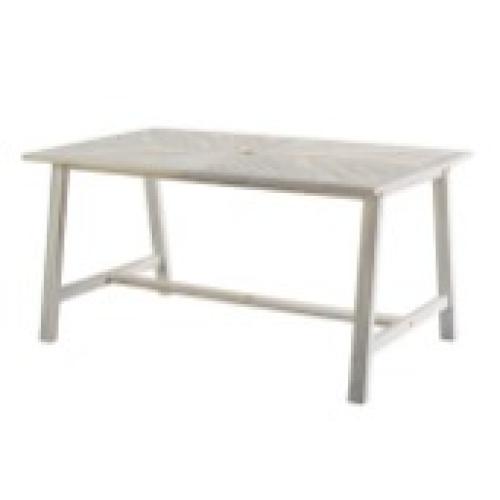 Walker Edison Rectangle Outdoor Dining Table 35-in W x 60-in L Umbrella Hole