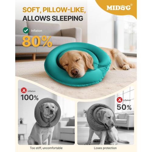 MIDOG Dog Cone Collar for Large Medium Dogs, MD-295-Blue-L-1-5-18A