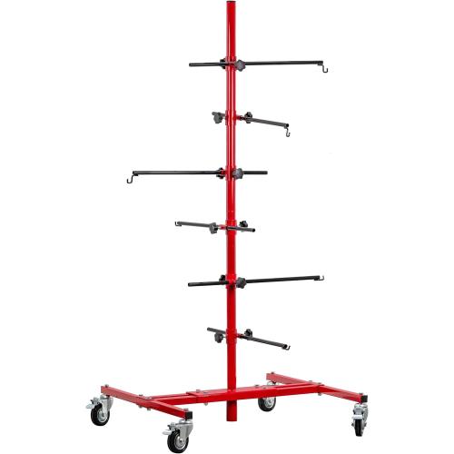TCP Global Auto Panel Tree Paint Stand Holder with Adjustable Center Post - Hook Levers Securely Hang Automotive Panels, Doors, Fenders, Bumpers, Car Parts - Auto Body Shop Painting, Save Time & Labor