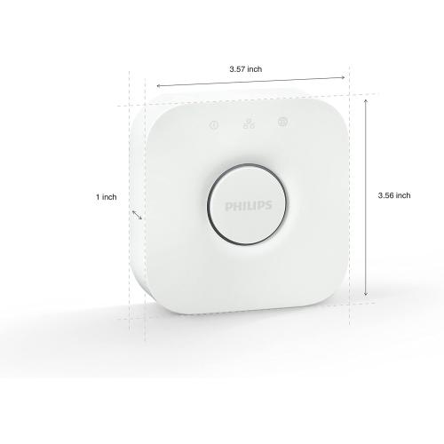 Philips Hue Bridge, Unlock The Full Potential of Hue Bridge System, Multi-Room and Out-of-Home Control, Create Automations and Zones, Smart Lighting Hub, Works with Voice and Matter-Compatible