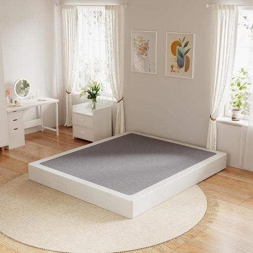 Queen Box Spring, 7 Inch Box Spring for Queen Bed, 3000 lbs Heavy Duty Metal Frame Mattress Foundation with Fabric Cover, Easy Assembly-Noise Free