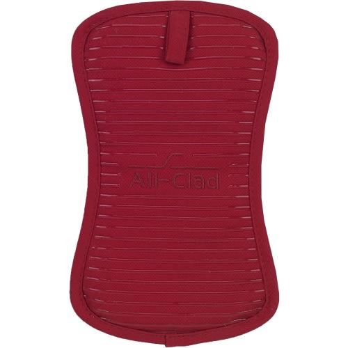 Set of 2 All-Clad Premium Pot Holder & Heating Pad,  Heat Resistant to 500 Degrees, 100% Cotton  for Kitchen and Barbeque, Chili Red