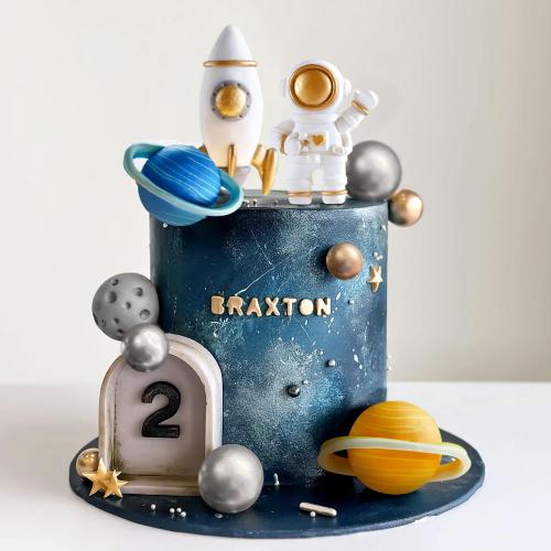 Space Cake Toppers Outer Space Cake Decorations Astronaut Rocket Star Picks