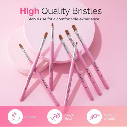 MelodySusie Gel Nail Brush 7Pcs, Sizes 2-14