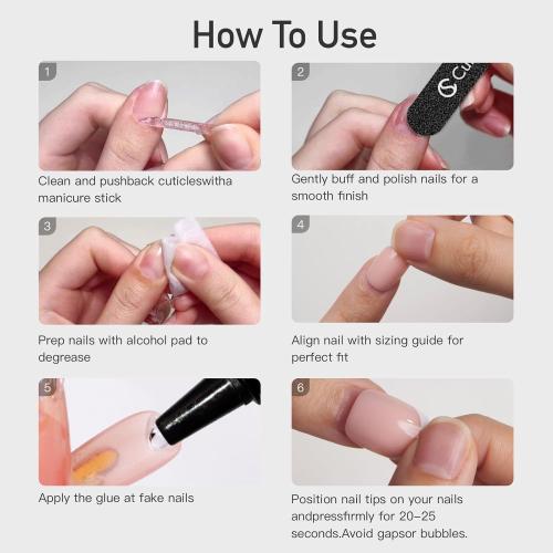 CurvLife Extra Short Square Press On Nails, Nude Whisper Nude, Soft Gel