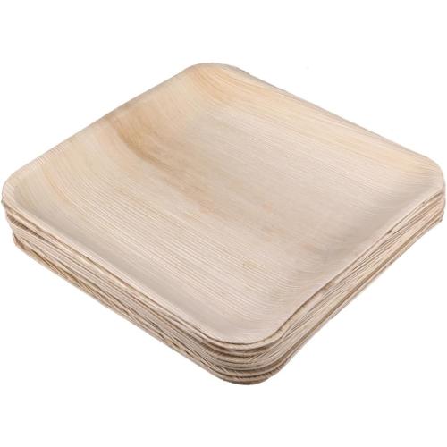 Palm Leaf Disposable Plates 5pcs 8-inch Square Biodegradable Party Wooden Cake Dessert Tableware Supplies for Catering and Events