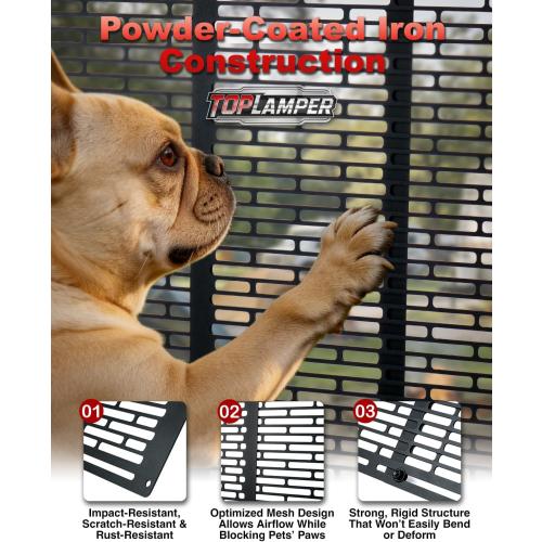 RV Screen Door Protector Heavy Duty Camper Screen Door Guard w/Screw Mount Powder-Coated Pet-Resistant Mesh Prevents Dogs Scratching, Screen Protector for RV Entry Doors (Patent Design)