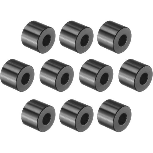 uxcell 10 Pcs Aluminum Spacer, 1/4 Bore x 5/8 OD x 1/2 Length Black Round Spacer Unthreaded Standoff Bushing Plain Finish Metal Spacers