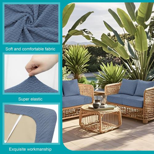 12 Pcs Outdoor Cushion Covers, Patio Sofa Cushion Covers Replacement