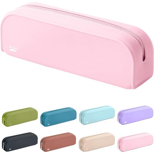 Mr. Pen- Silicone Pencil Case, Light Pink Pencil Pouch, Pencil Case Small