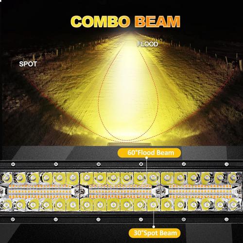 Auxbeam 42 Inch LED Light Bar, 240W Curved Off Road Amber White Combo Beam | 6 Modes Series, White & Amber Switchback, Memory, Restore & Sync Functions, Warning Strobe, Built for Fog, Rain & Offroad