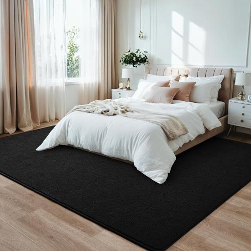 4x6 Black Area Rug Modern Aesthetic Minimalist