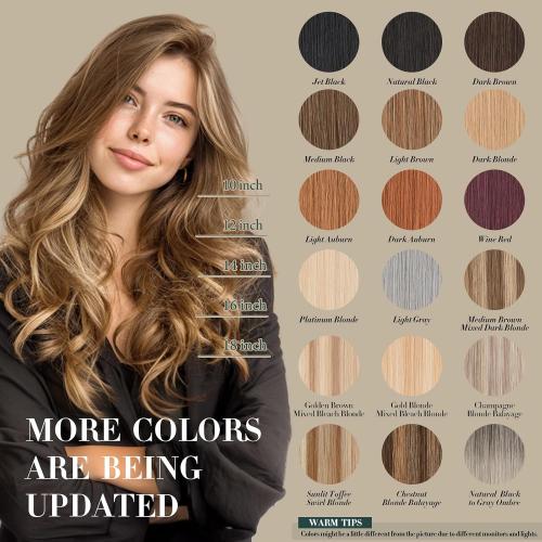 Short Hair Extensions Clip ins,S-noilite Short Clip in Hair Extensions Real Human Hair,Mini Hairpieces for Add Volume and Highlights,6 Pieces 31g 10 inch Medium Brown Mixed Dark Blonde