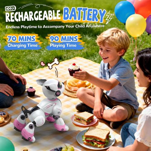 Robot Dog Toys for Kids, Remote Control Dog Robot, Voice & Touch Control, Programmable Interactive Robotic Puppy Toy, Sing, Dance, Rechargeable Robo Pet for Boys Girls Ideas