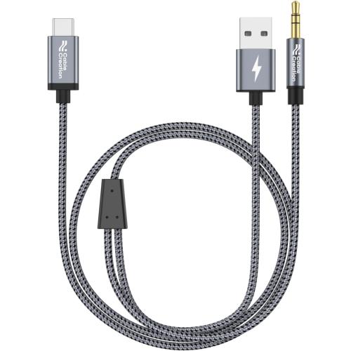 CableCreation USB C to 3.5mm Audio Cable with USB Charging Car Aux Cable