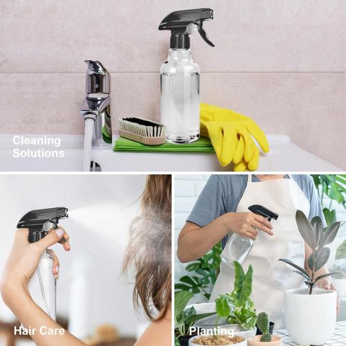 Uineko Empty Spray Bottles, Mist & Stream, Heavy Duty Sprayer, 2-Pack 10 Oz