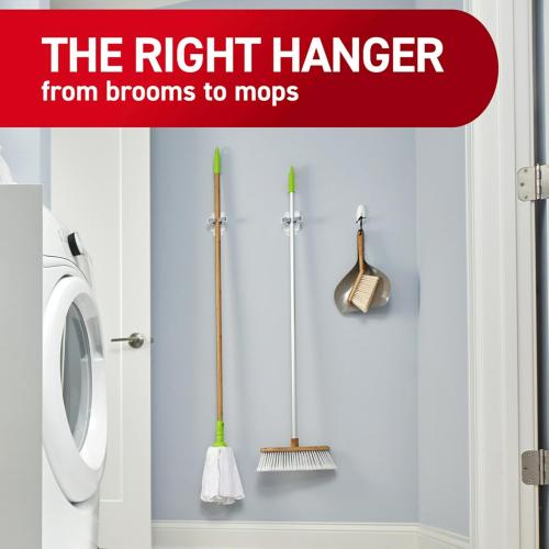 Command Large White Broom Grippers, 1 Broom Gripper,
