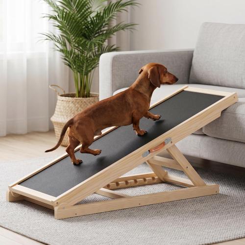 Dog Ramp for Bed Couch Car, 39.4 Long Wooden Steps for Small Pets