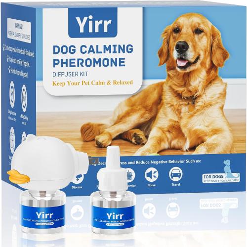 Dog Calming Diffuser, Puppy Pheromones Calming Diffuser, Relaxing Pheromone for Dogs Relief Stress Anxiety Fighting Scratching Barking, Help Train Dog to Pee, 1 Diffuser 2 Refill(48ml)