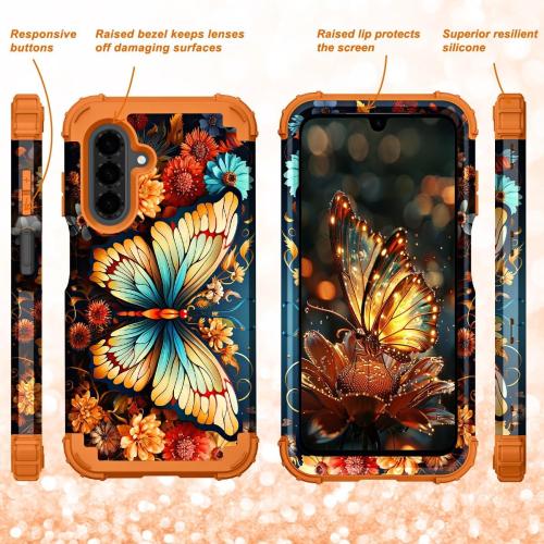 Hocase for Samsung Galaxy A26 5G Case, Butterfly in Orange