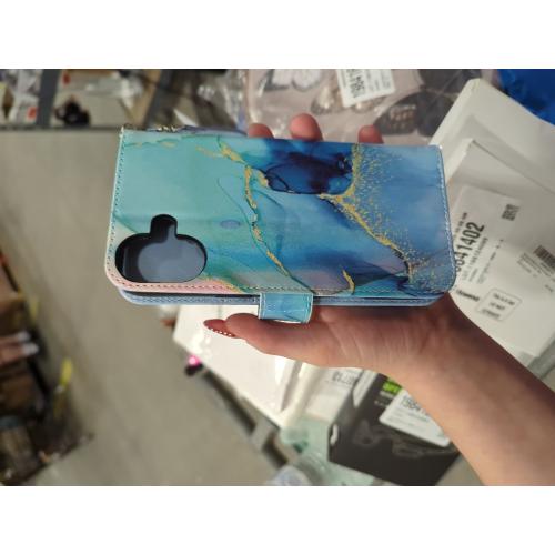 ULAK for iPhone 16 Wallet Case [RFID Blocking], Marble Blue