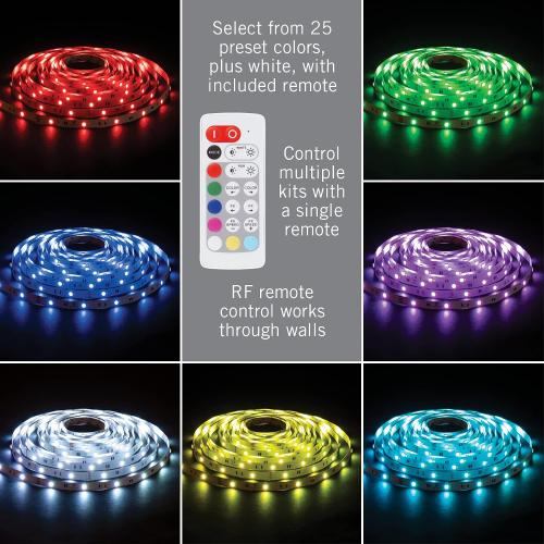 Armacost Lighting RibbonFlex Home 24V RGB W Hardwire LED Strip Light Kit, Multicolor, 16 ft (423511)