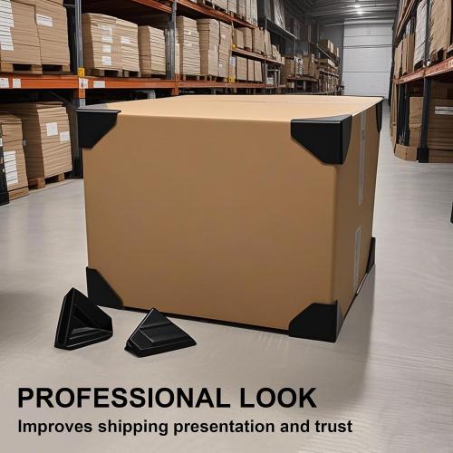 200 Pcs Shipping Box Corner Protectors, Plastic Heavy Duty Packaging Edge Protectors, Reinforcement Corner Guards for Boxes, Cartons and Panel Packaging, 2.36x2.36 x 2.36