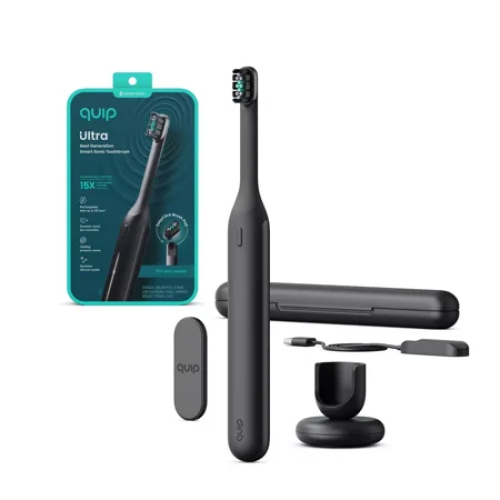 Color Black quip Ultra Next Generation Smart Sonic Electric Toothbrush