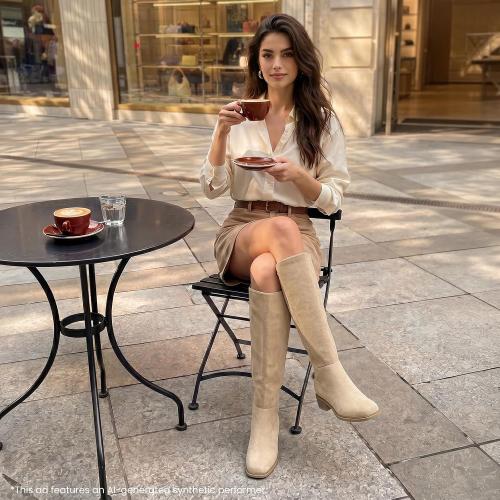 Athlefit Knee High Boots Women Stretch Tall Flat Boots with Side Zipper ‼️size 10‼️