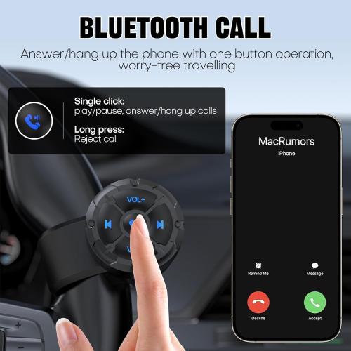 Bluetooth Media Button Adjustable Direction Remote Control