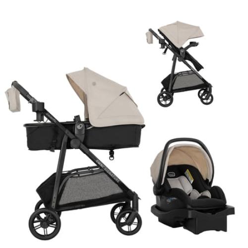 Evenflo Omni Signature Travel System with LiteMax Infant Car Seat, Coastal Coffee