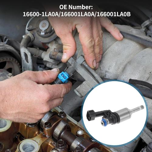 Fuel Injector for Infiniti QX56 5.6 2011-2013 Flow Match No.16600-1LA0A Fuel Nozzle Black Silver Tone 1 Pc