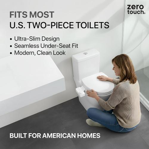 Bidet Attachment for Toilet – Dual Nozzle Front & Rear Wash, Self-Cleaning, Adjustable Water Pressure Dial, Non-Electric, Ultra-Slim, Fits Round & Elongated Toilets, Easy 8-Min Install | by ZeroTouch