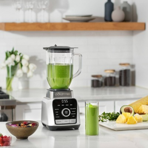 ‼️has mild stains ‼️Gourmia Digital Blender with 8 Total Blend Programs, 4 Speeds & Round-Plated Tamper Gray