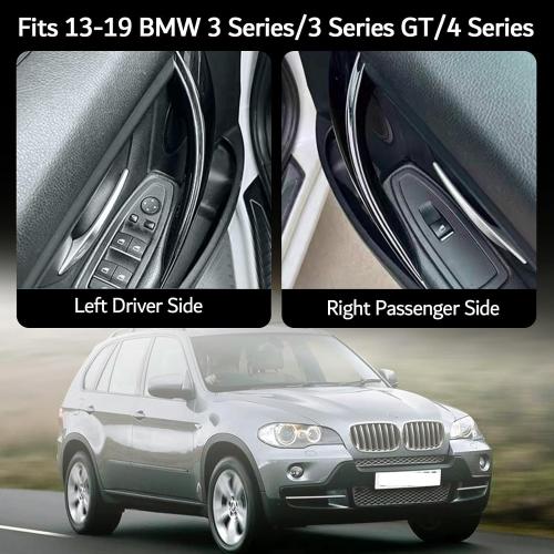 Inner Door Pull Handle Panel Covers for BMW 320,328,330,335,M3 3 Series F30/F31/F34/F80 2012-2018 & 428,435,M4 4 Series F32/F33/F36/F82/F83 2014-2017(Black)-Direct Fit Replacement