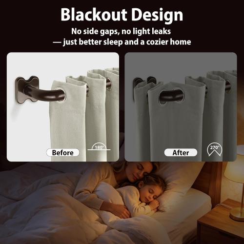 USFOOK Blackout Curtain Rod 32 to 58, Bronze Window Treatment Rod
