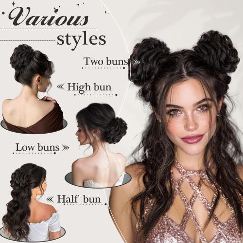 FREEMEIGE 100% Human Hair Bun Messy Bun Hairpiece for Women Claw Clip Messy Hair Bun Wavy Curly Chignon Bun Extensions Tousled Updo Hair Buns