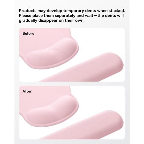 Ergonomic Mouse Pad with Wrist Rest for Desktop(2 Pack, Light Pink)