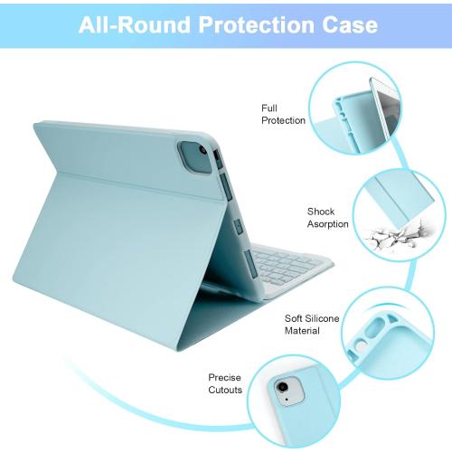 LAMA Wireless Keyboard Case with Mouse for iPad Air 4th/5th Generation & iPad Air 11 M3/M2 (2025/2024), Detachable Case with Keyboard with Pencil Holder for 11 inch iPad Pro (4th/3rd/2nd/1st Gen)