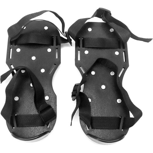 QWORK Gunite Spiked Shoes With 3/4” Short Spikes Perfect For Epoxy Floor, Overlays, Cover Installation, Green Color (Pair)
