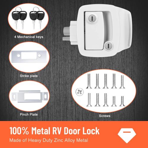 WELLUCK RV Entry Door Lock with Paddle Deadbolt, Camper