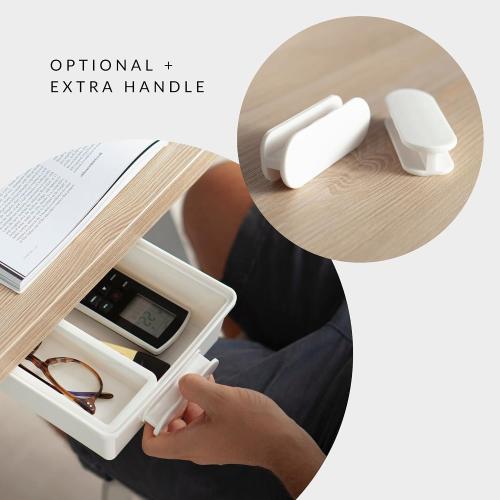 GAROOD Under Desk Drawer, Slide out Hidden Desk Drawers Organizer, Self-adhesive drawer for office/classroom/home 10.03'' x 7.06'' x 2.8’’ (White)