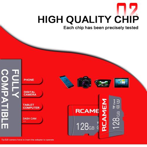 128GB Micro Memory Card with Adapter TF Card Class 10 for Camera