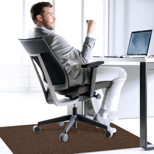 Sycoodeal Office Chair Mat for Hardwood Floor,Office Computer Gaming Chair Mat for Tile Floor,Large Floor Protector Rug,Anti-Slip,Easy to Clean,Coffee(48x36)