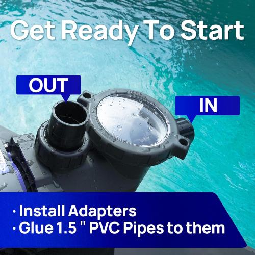 Aquastrong 3HP In/Above Ground Pool Pump, Single Speed, 115V, 9350GPH, High Flow, Powerful Self Primming Swimming Pool Pumps with Filter