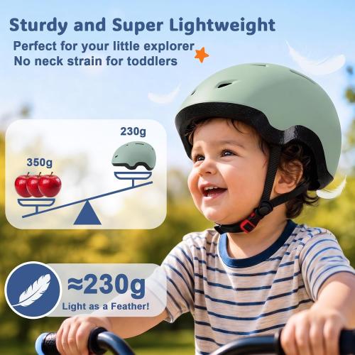Toddler Helmet, Adjustable Kids Bike Helmet for Ages 1-3-8