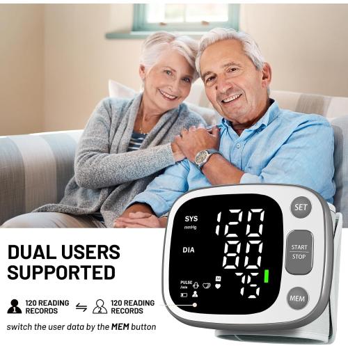 Oklar Wrist Blood Pressure Monitor, FDA Cleared Rechargeable BP Machine
