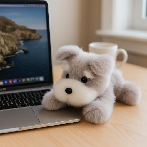 Adorable Schnauzer Dog Stuffed Animal Soft Plush Gifts for Kid